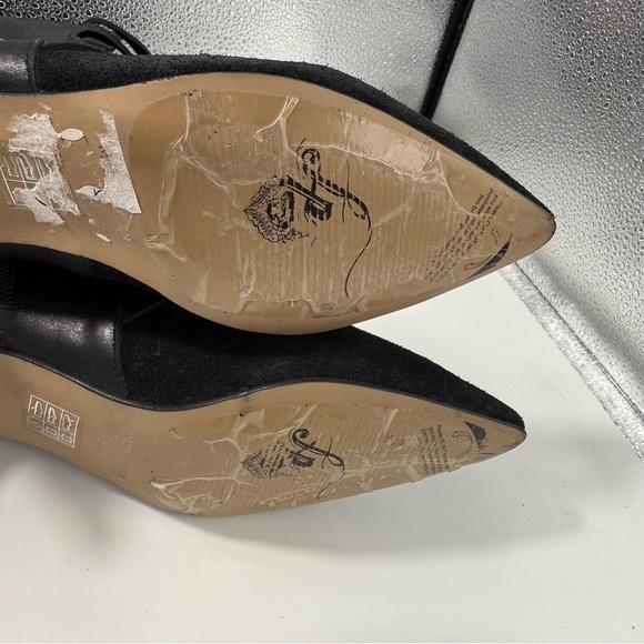 Free People Juliette Kitten Heel Ankle Boots Black Leather Size 36 Witchycore - Picture 6 of 9